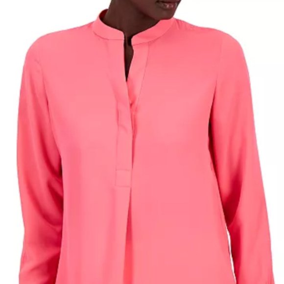 NEW✅Anne Klein 💅🏽Women's Popover Blouse Hot Pink - Picture 13 of 14